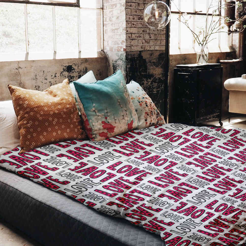 Couverture thérapeutique originale - Housse en coton blanc L.O.V.E