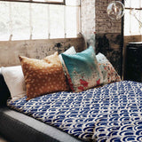 Original therapy blanket - cotton cover blue wave pattern