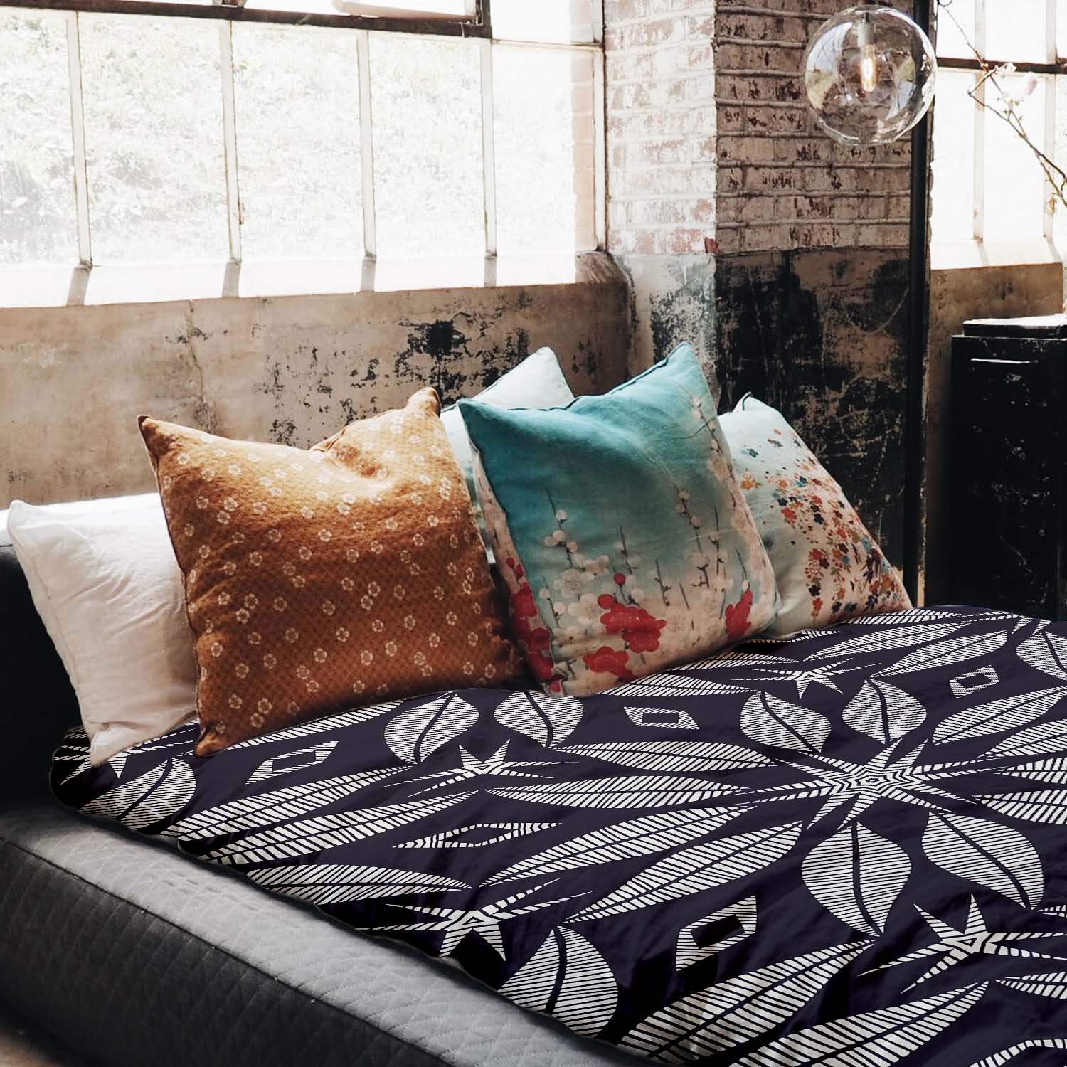 Therapy blankets bedding set with large flower