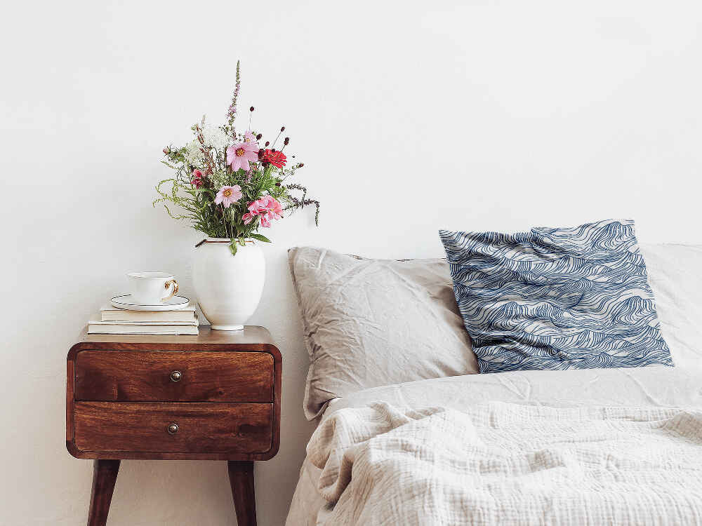 Coussin de santé vagues en bleu