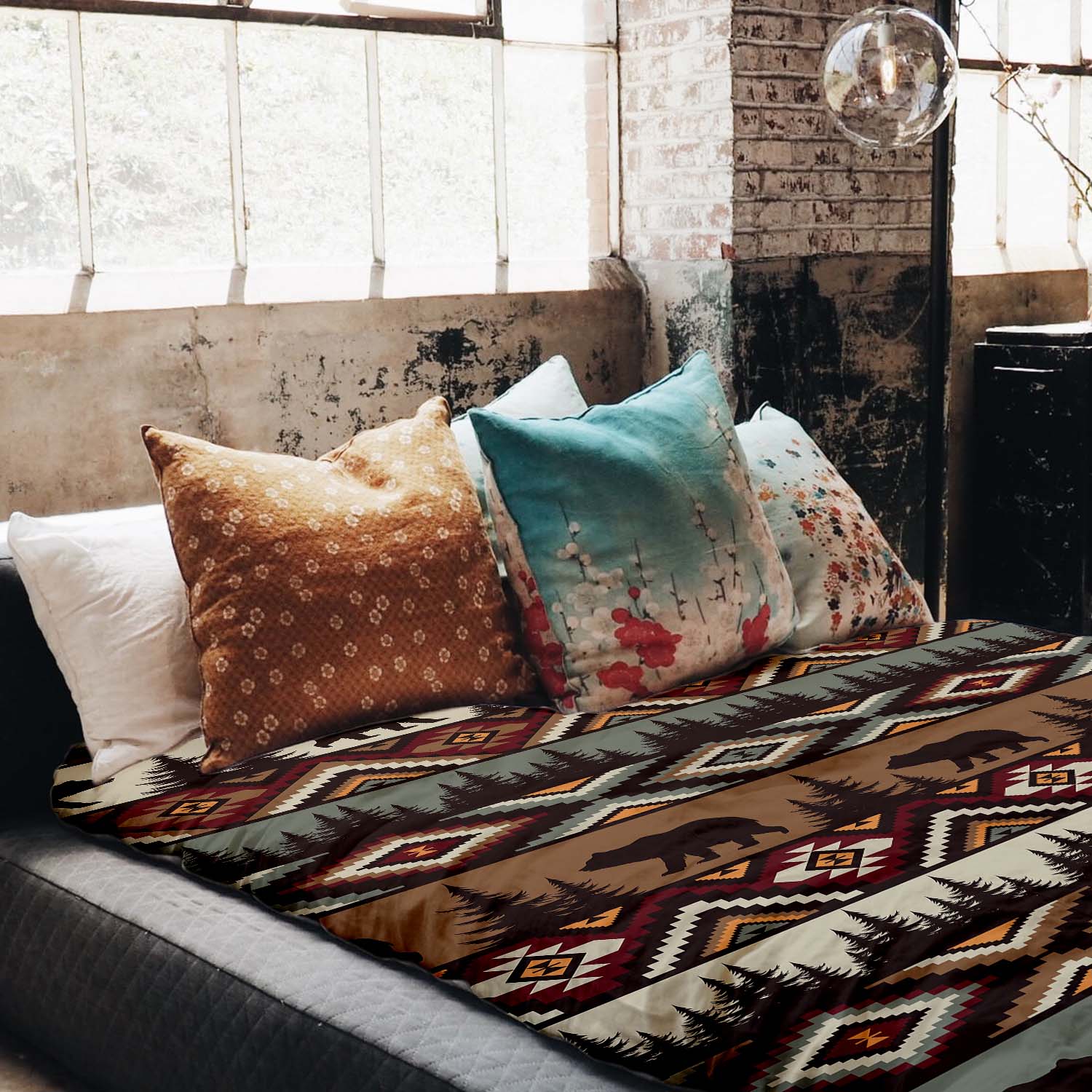 Ensemble de literie couverture thérapeutique brun Norvège