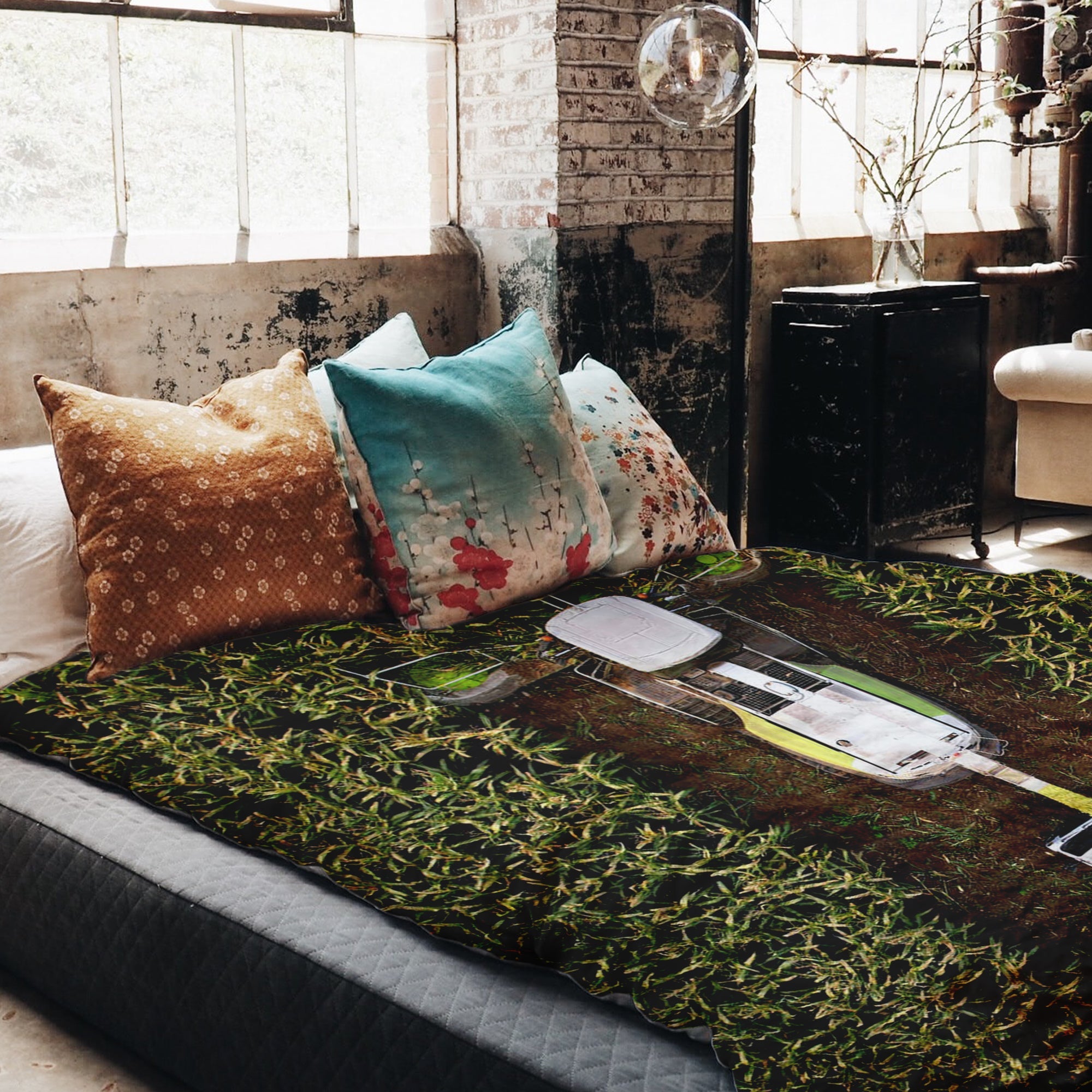 Therapy blankets bedding set green field