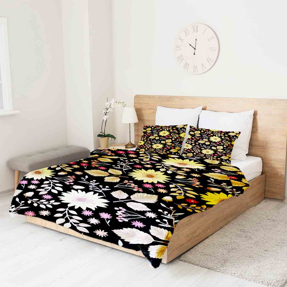 Couverture thérapeutique originale - Housse en coton avec tournesol