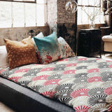Original therapy blanket - cotton cover colorful abstract flowers