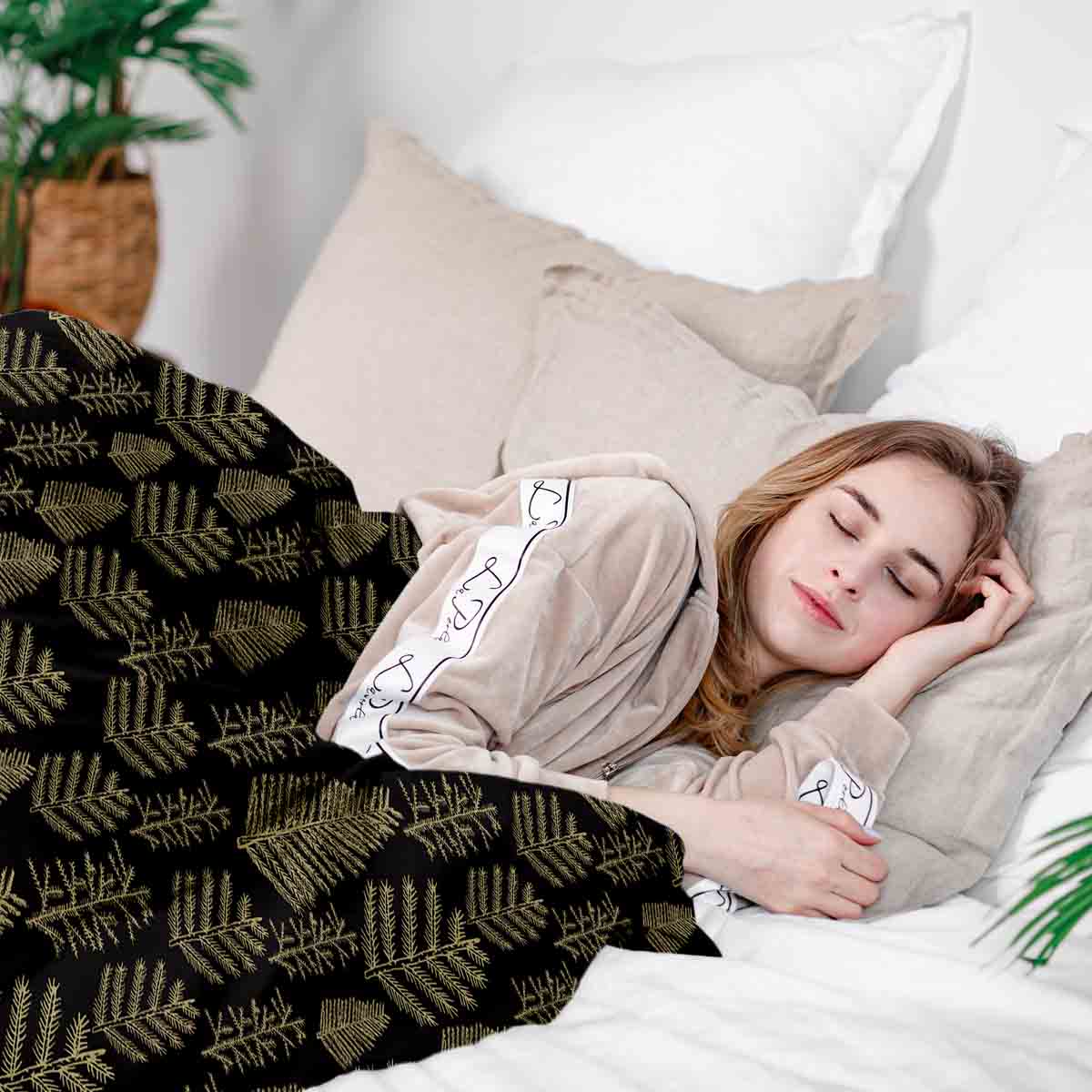 Couverture thérapeutique originale - Housse en coton avec motif forêt