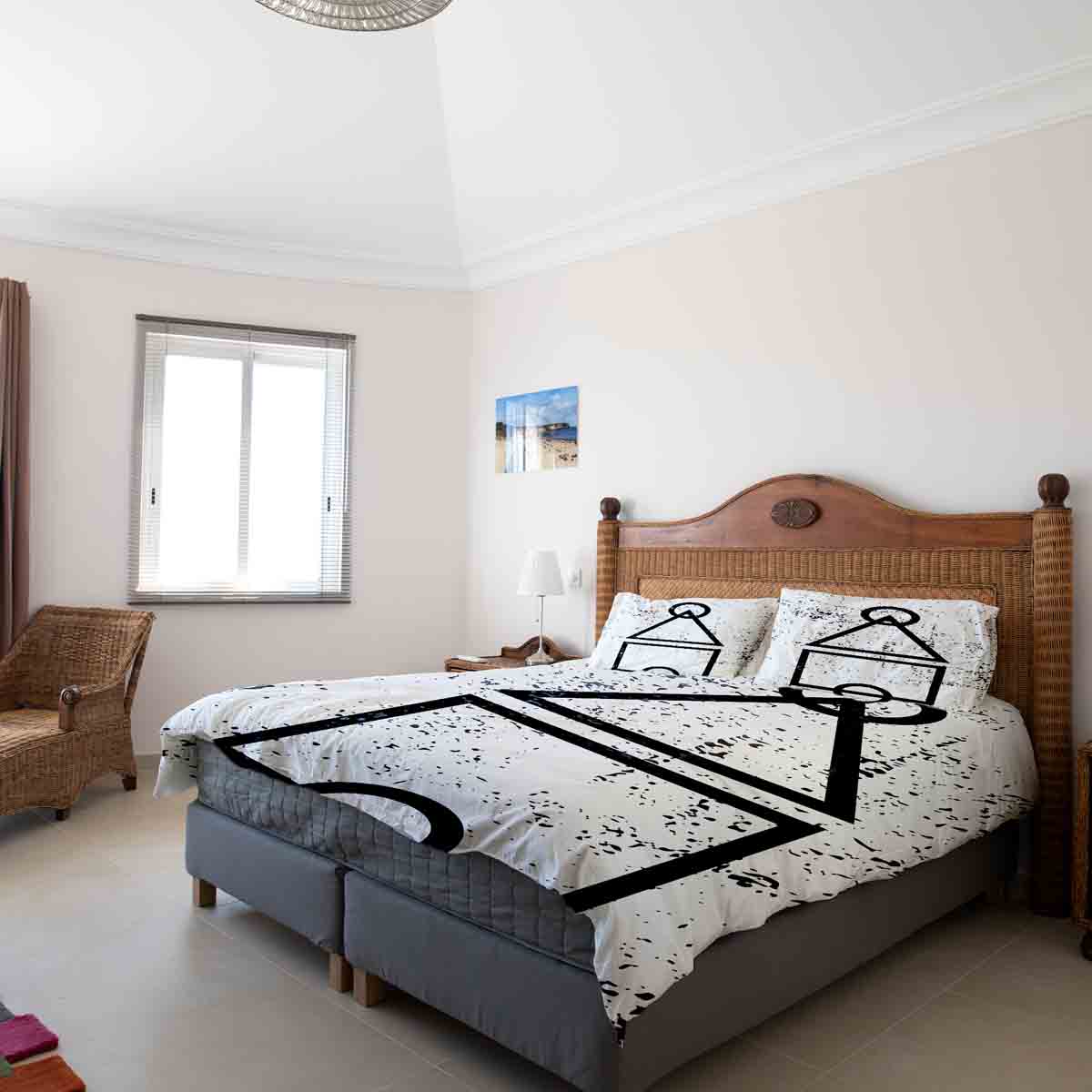 Therapy blankets bedding set white dalgona shapes