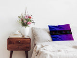 Purple health pillow with shapes