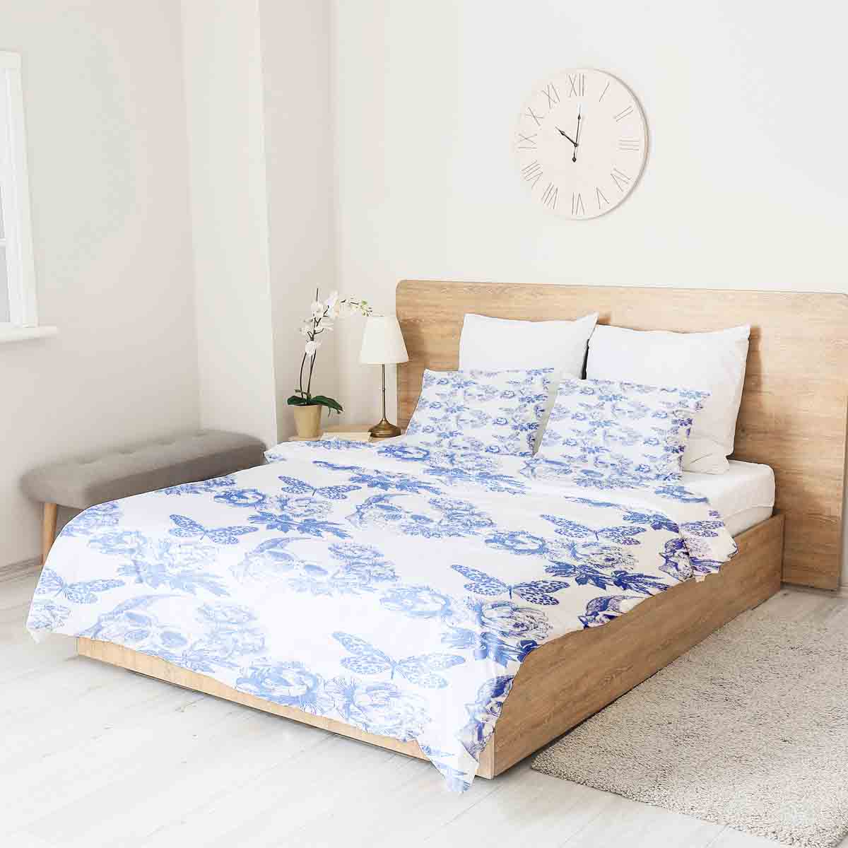 Couverture thérapeutique originale - Housse en coton Fleurs Crâne