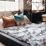 Original therapy blanket - cotton cover gray with donkeys