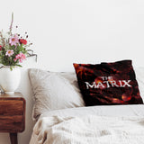 Health pillow red with "The Matrix" lettering.
