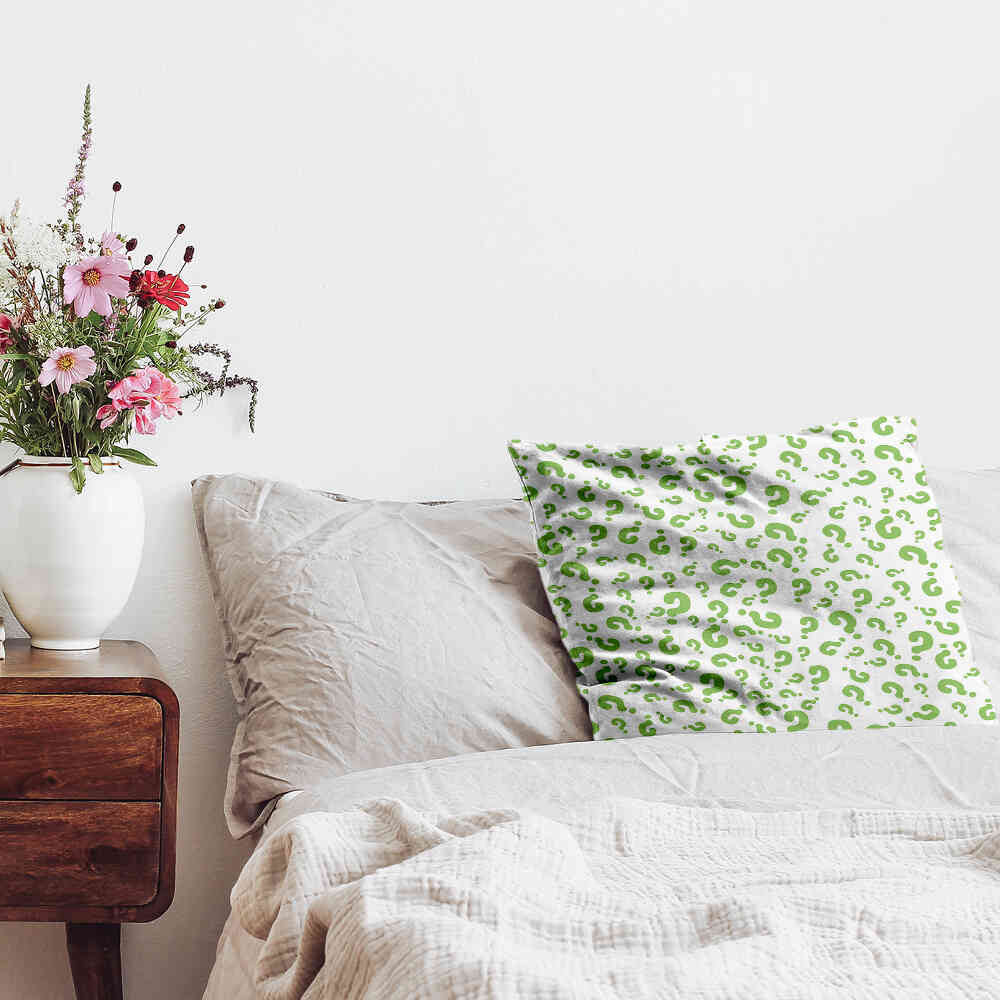 Health Pillow Green Question Marks
