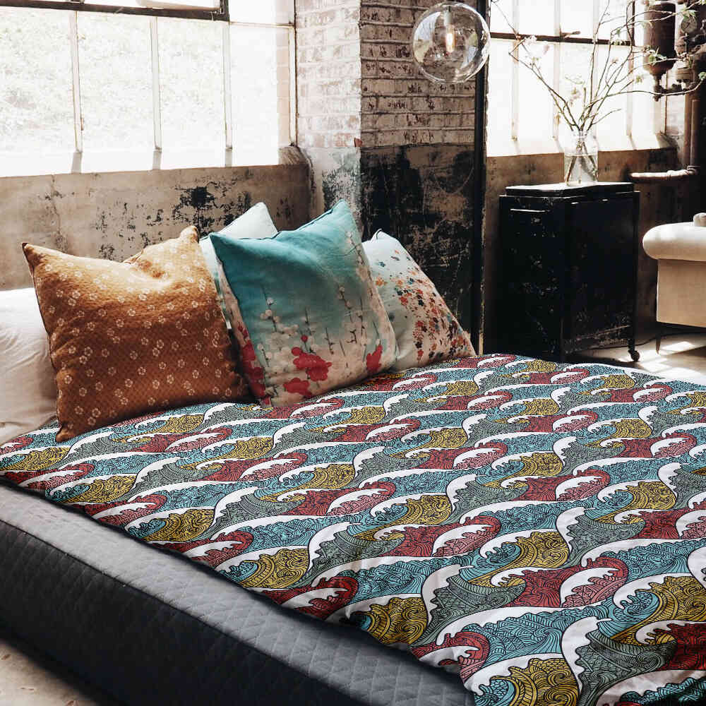 Couverture thérapeutique originale - Housse en coton brise-lames colorés