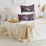 Health pillow with a sea of purple flowers