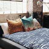 Original therapy blanket - cotton cover wavy pattern blue