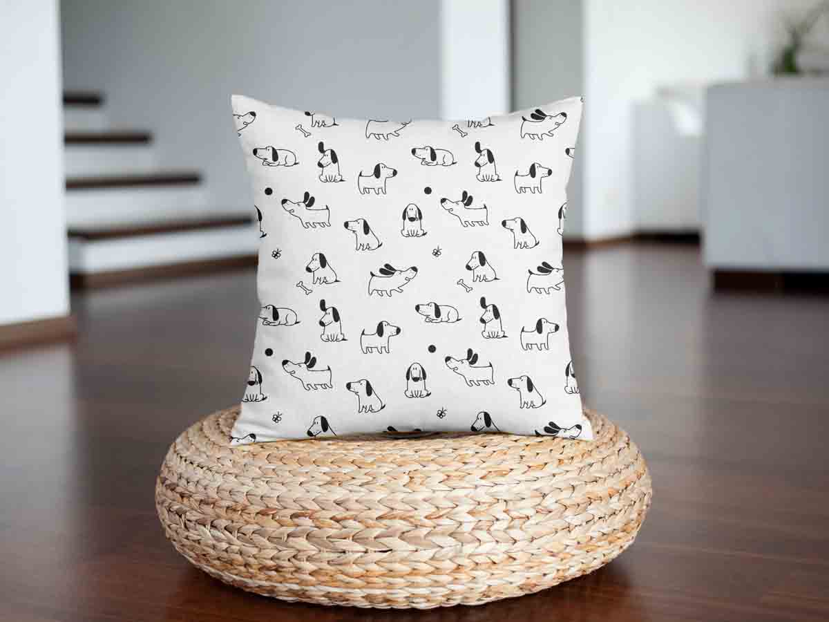 Coussin de santé blanc avec chiens