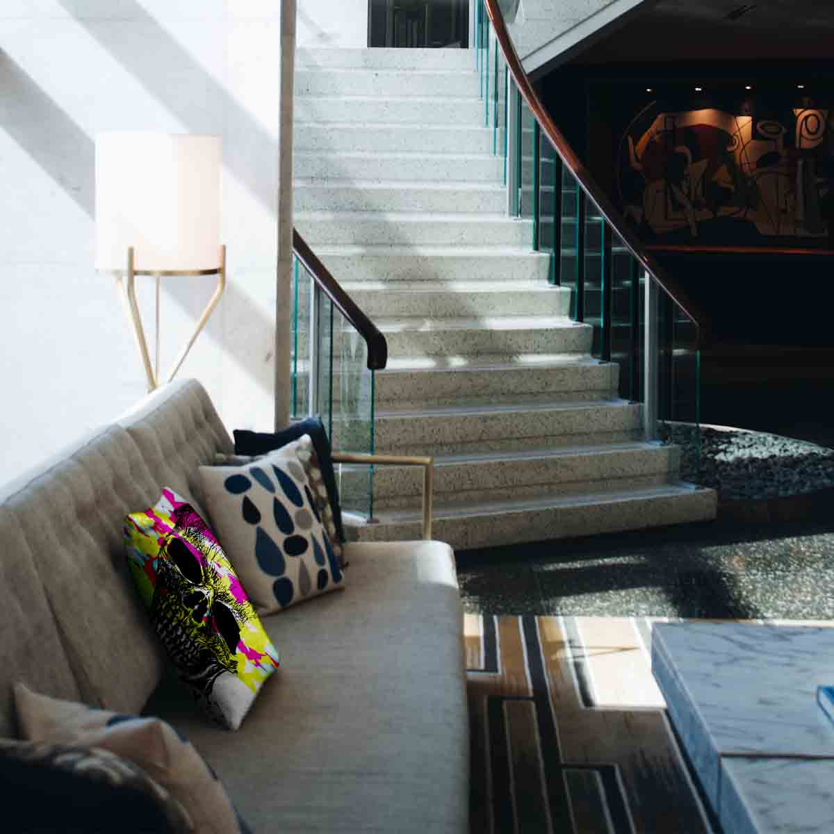 Health Pillow Skull Colorful