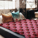 Original therapy blanket - cotton cover pink with strawberries