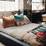 Therapy blanket and bedding set with a large tractor.