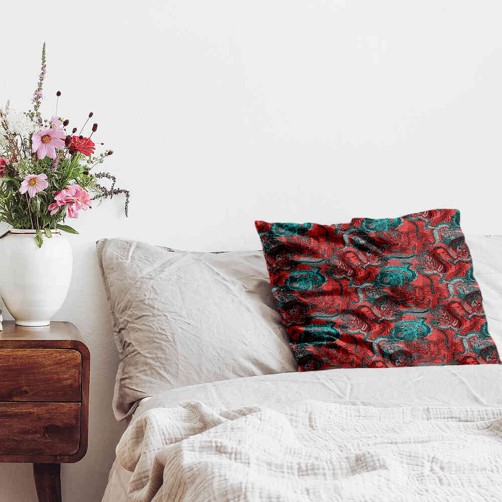 Coussin de santé abstrait rouge