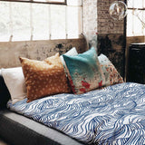 Original therapy blanket - cotton cover waves in blue