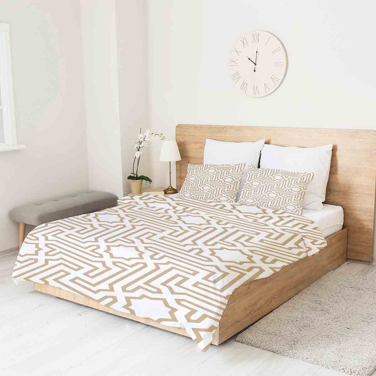 Couverture thérapeutique originale - Housse en coton beige avec formes
