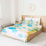 Therapy blanket and bedding set with gerbera flowers