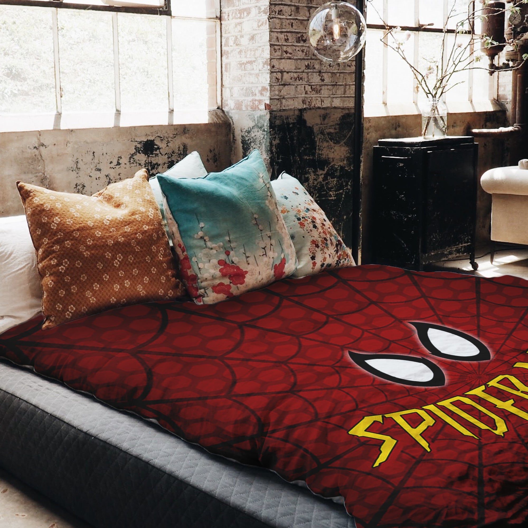 Therapy blankets bedding set red Spiderman