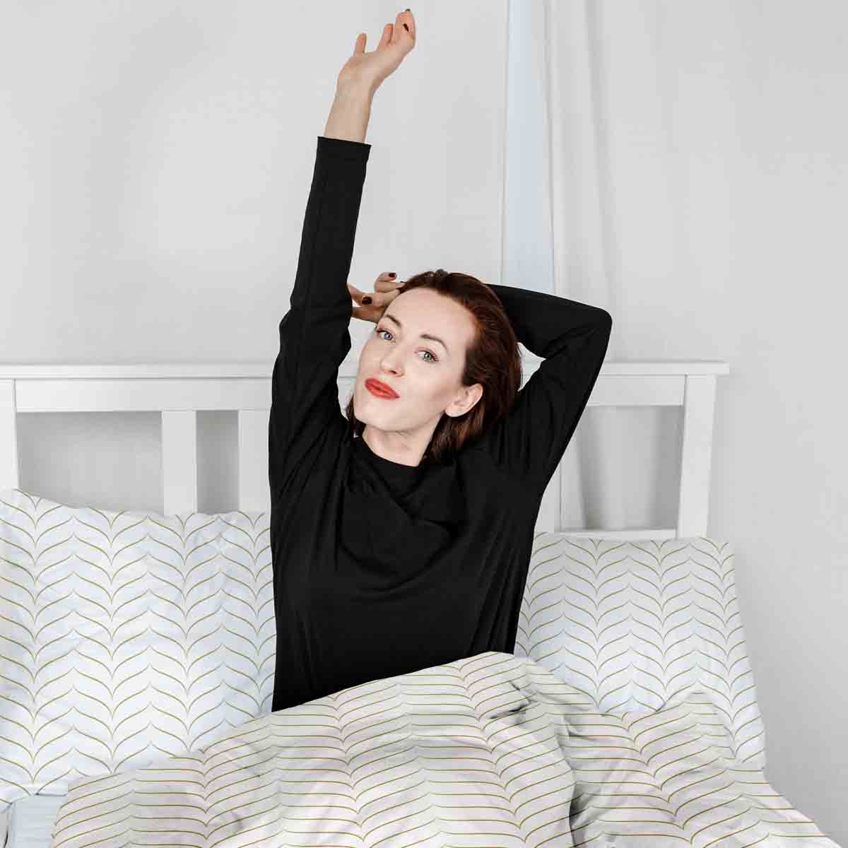 Ensemble de literie avec couverture thérapeutique en forme de V dorée