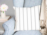 Health pillow with light gray stripes