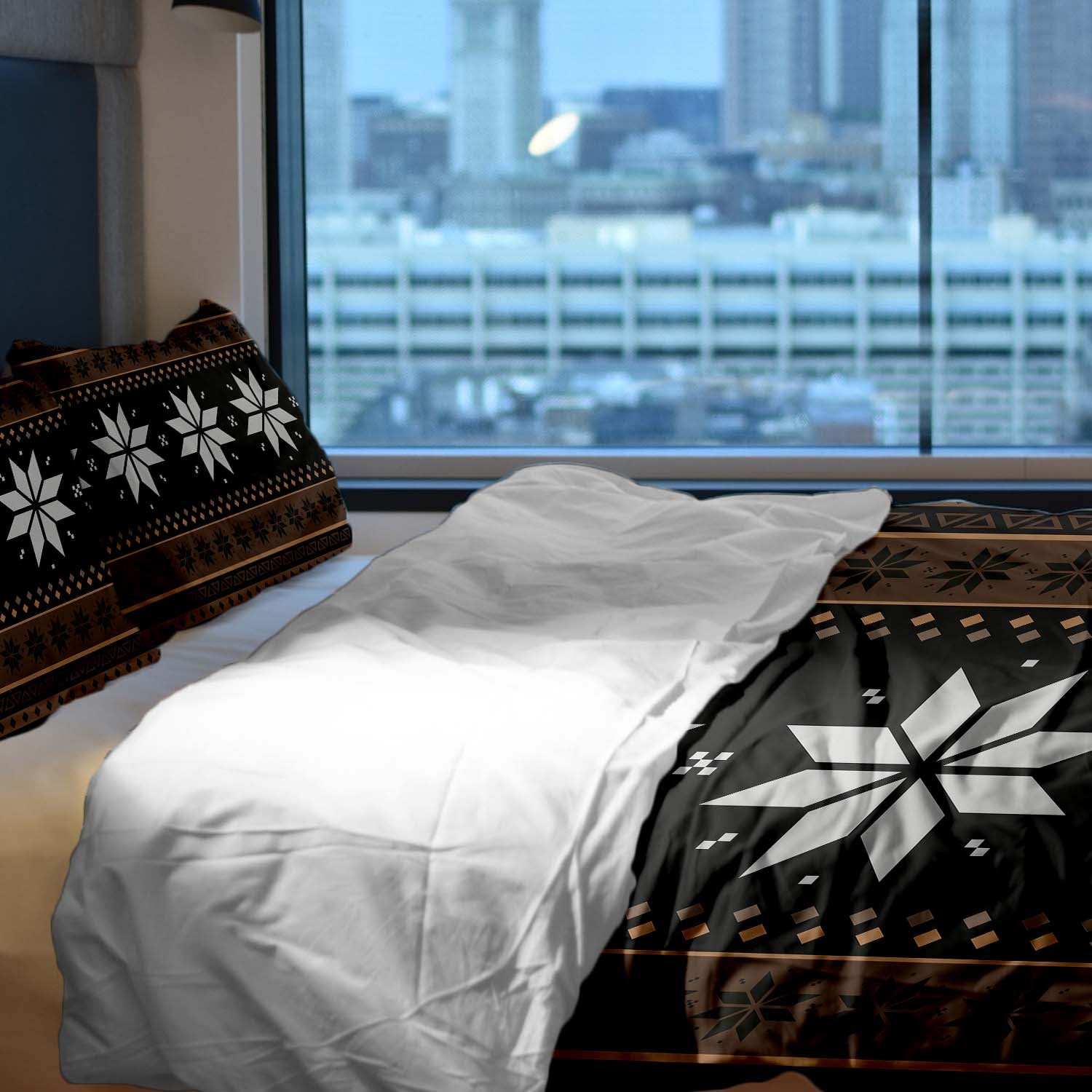 Couverture thérapeutique originale - Housse en coton rayée avec étoiles
