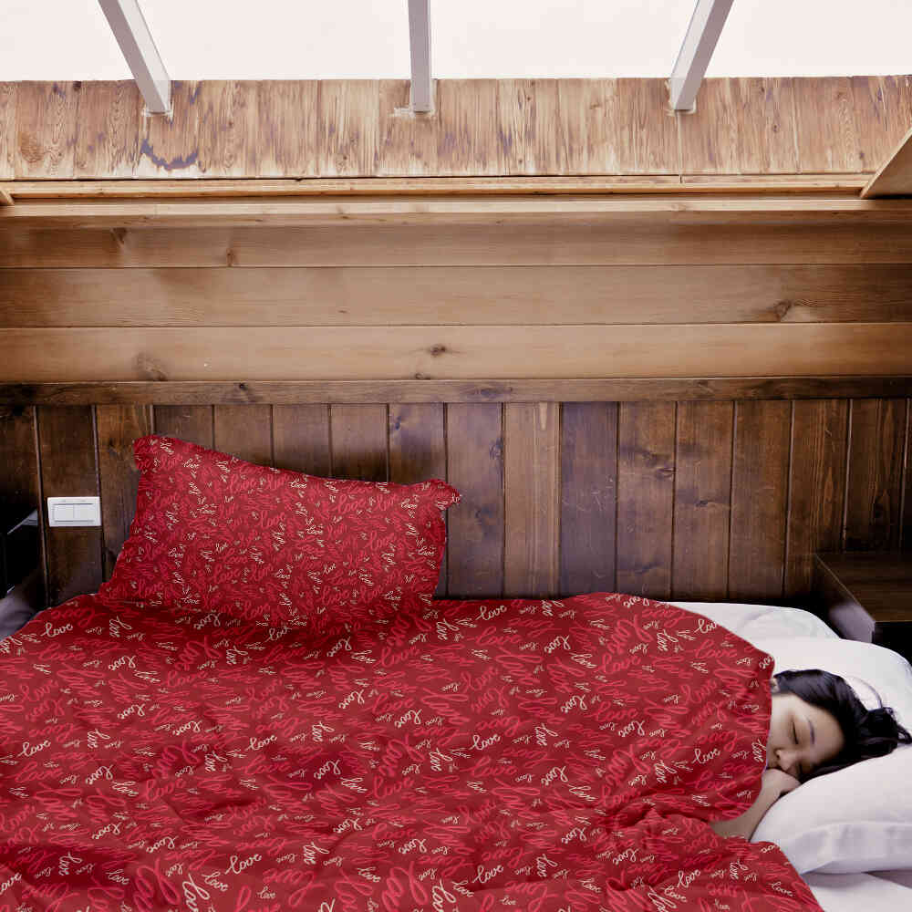 Ensemble de linge de lit avec couverture thérapeutique Love Love Love