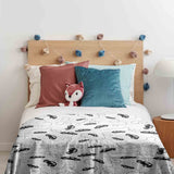 Therapy blanket and bedding set with black cars.