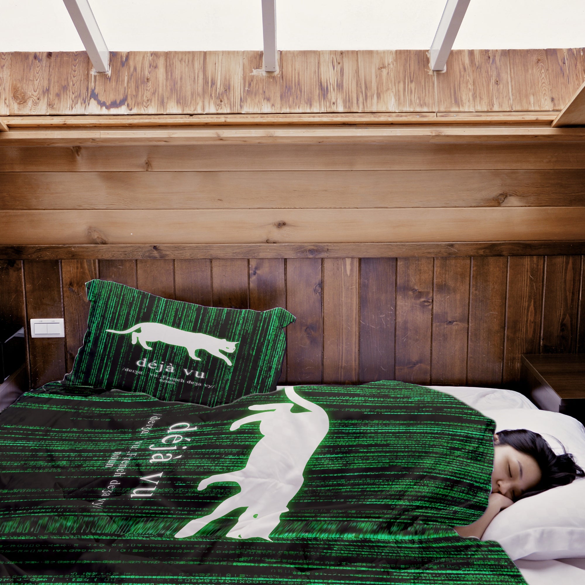 Couverture thérapeutique originale - Housse en coton verte Déjà-Vu