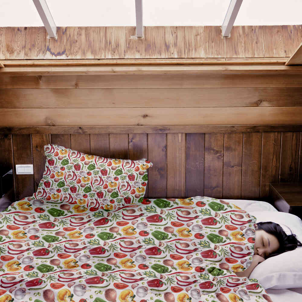 Ensemble de literie avec couverture thérapeutique aux légumes