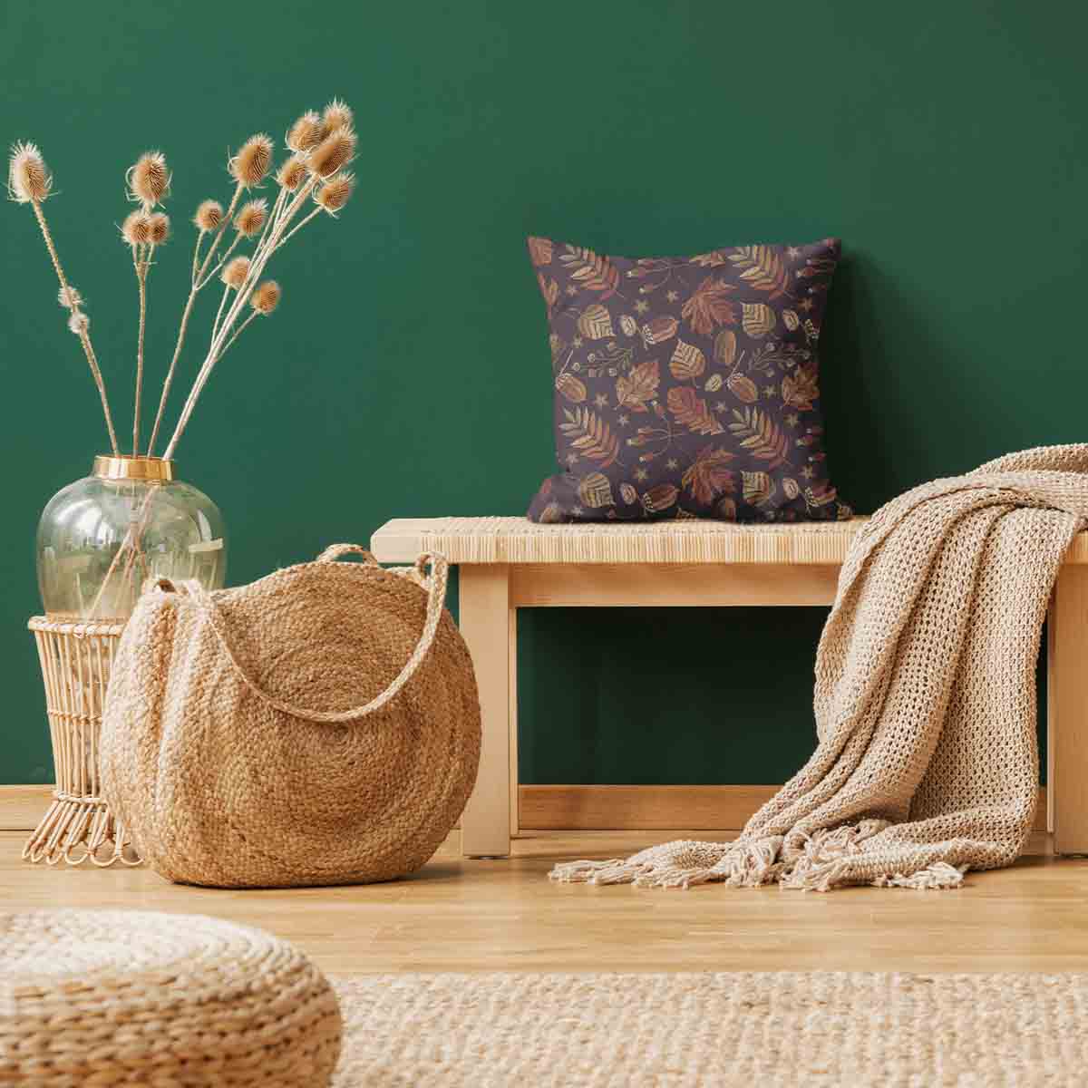 Health pillow brown autumn leaves