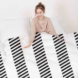 Therapy blankets bedding set gray with thick and thin stripes