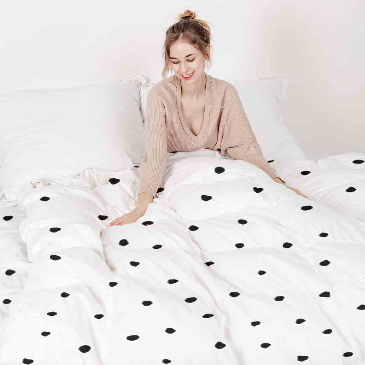 Original therapy blanket - cotton cover small black dots