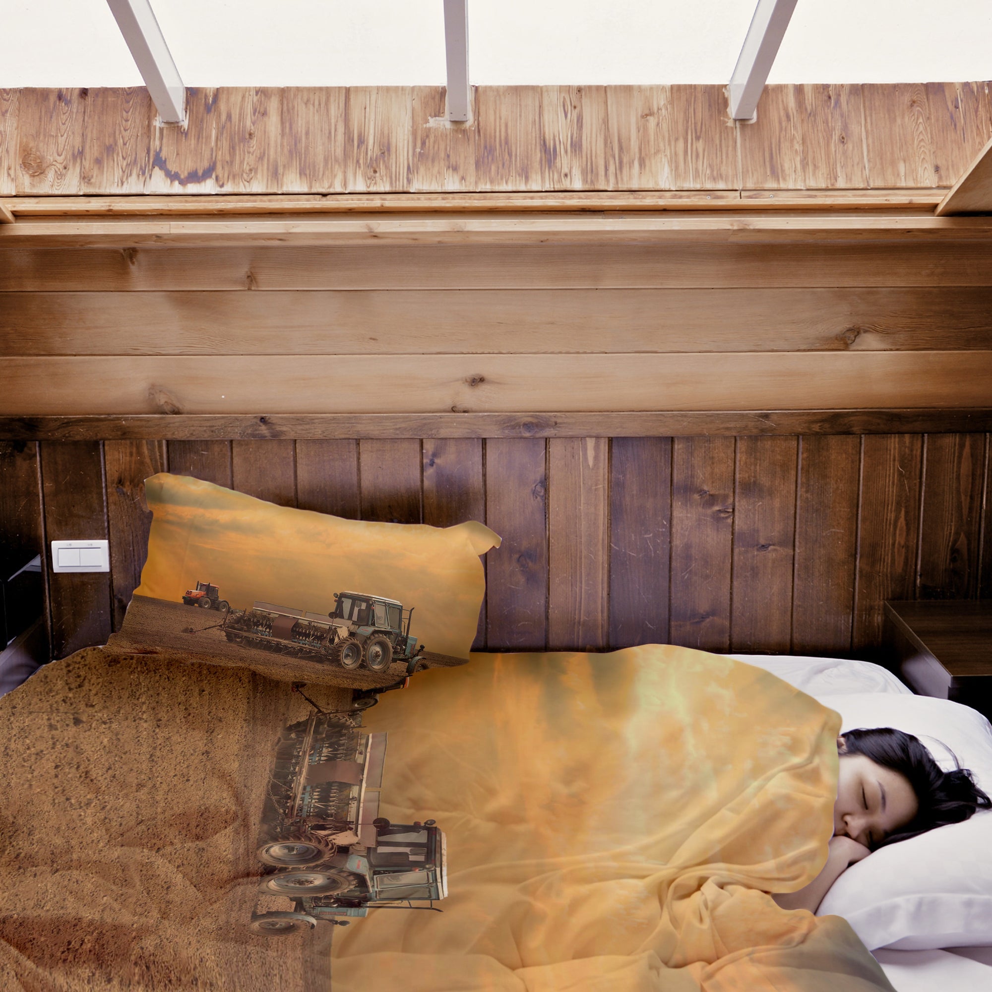 Original therapy blanket - cotton cover two tractors