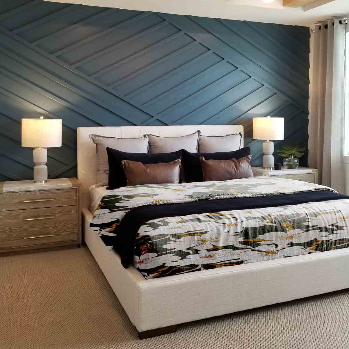 Couverture thérapeutique originale - Housse en coton avec fleurs d'aster roses