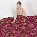 Therapy blankets and bedding set, red with funny Christmas motifs.