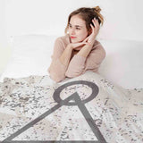 Therapy blanket bedding set, white, Dalgona shapes.