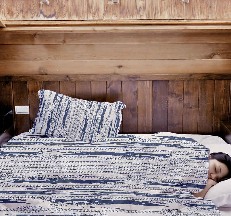 Ensemble de literie avec motif rayé pour couverture thérapeutique