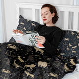 Therapy blankets bedding set black constellations