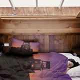 Therapy blanket and bedding set, purple with tractor.