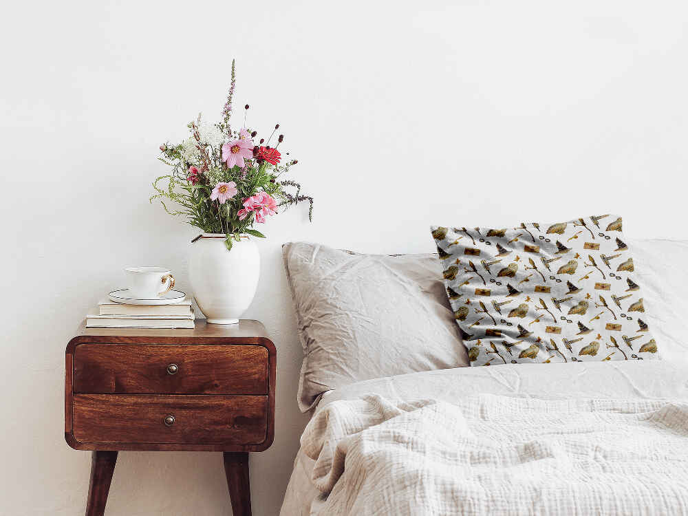 Health Pillow White with Owls