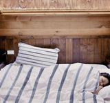 Original therapy blanket - cotton cover blue horizontal stripes