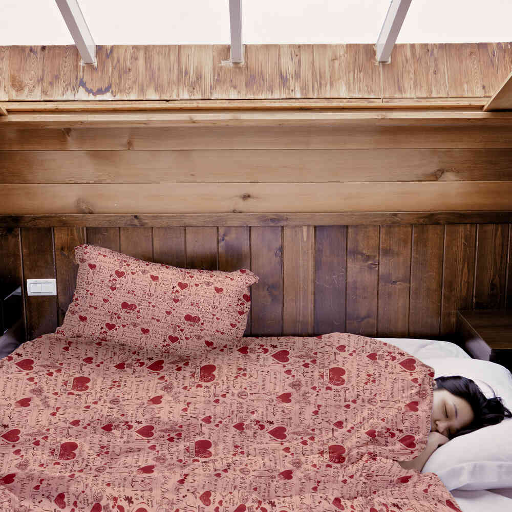 Couverture thérapeutique originale - Housse en coton rose Je t'aime