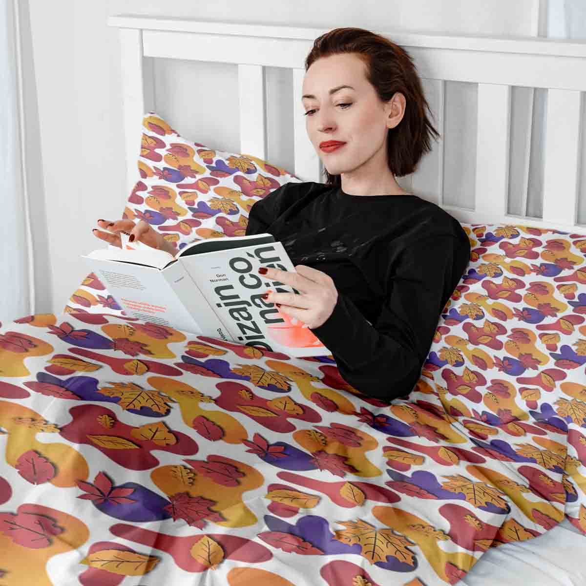 Ensemble de literie avec couverture thérapeutique motifs colorés