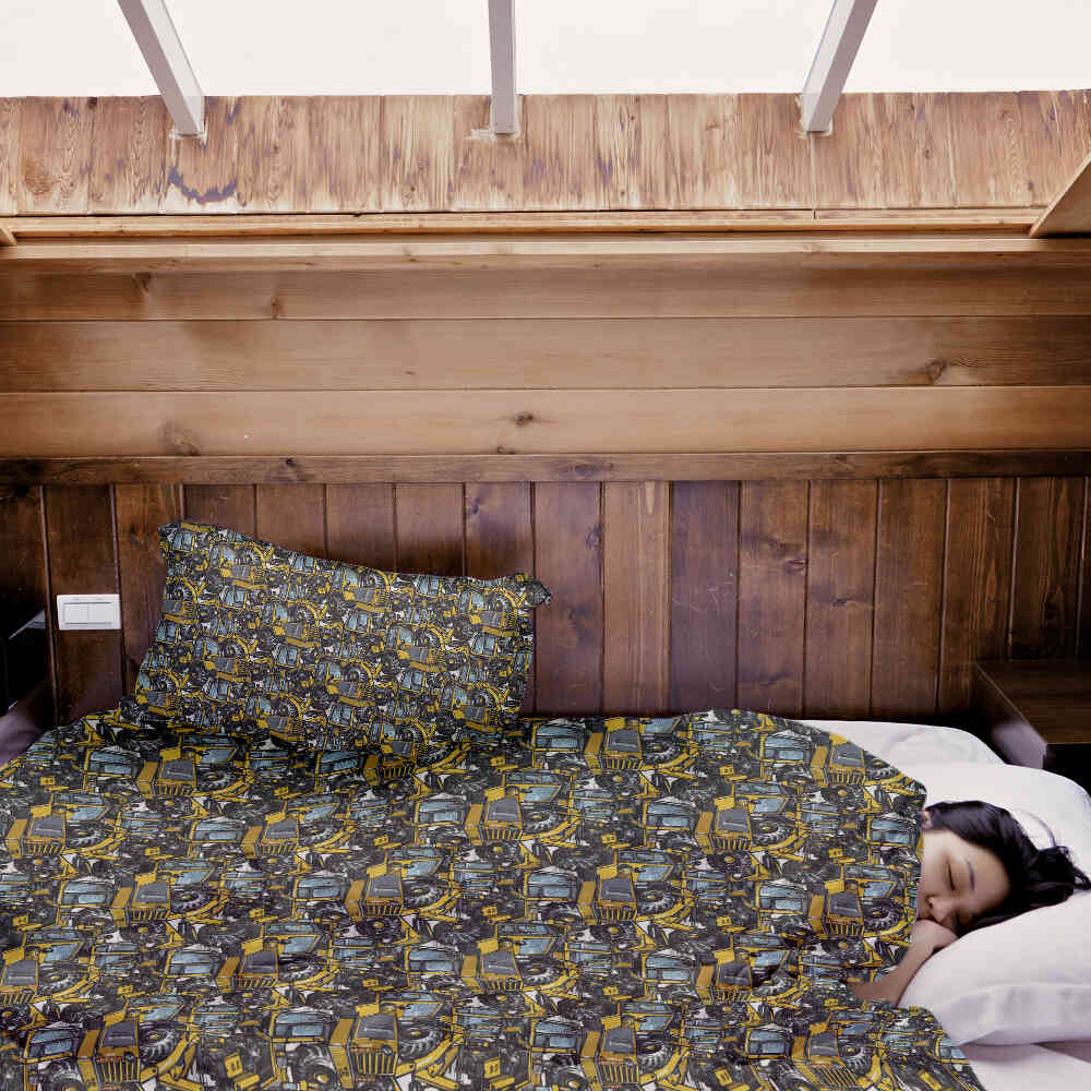 Therapy blankets bedding set tractor