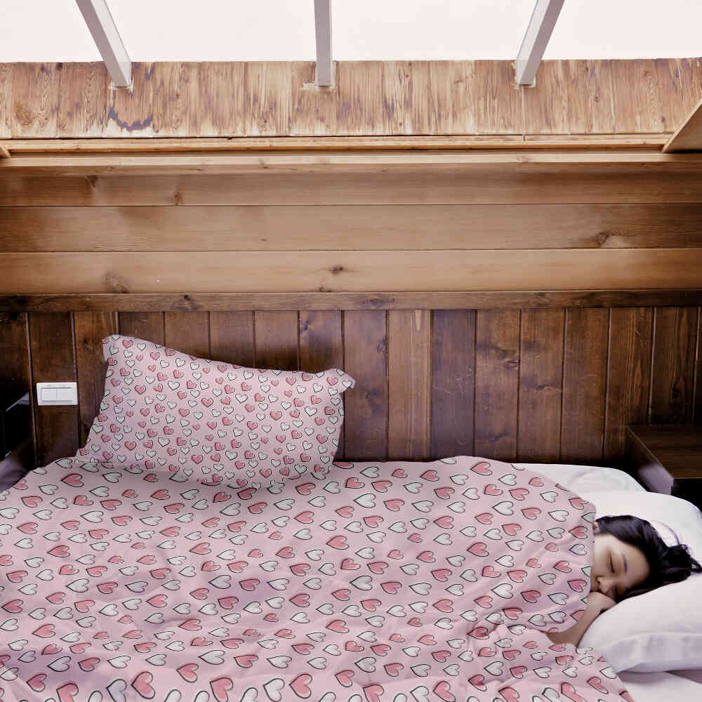 Couverture thérapeutique originale - Housse en coton avec petits cœurs mignons